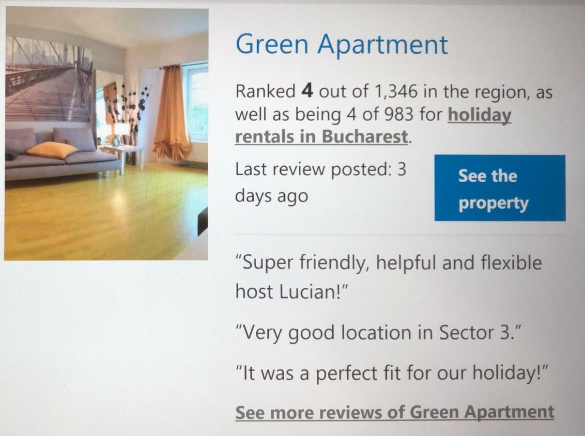 בוקרשט Green Apartment מראה חיצוני תמונה